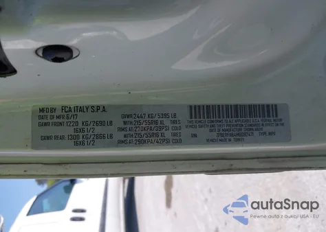 2017 Ram Promaster City Tradesman z USA, uszkodzony, nr VIN ZFBERFAB4H6G92471